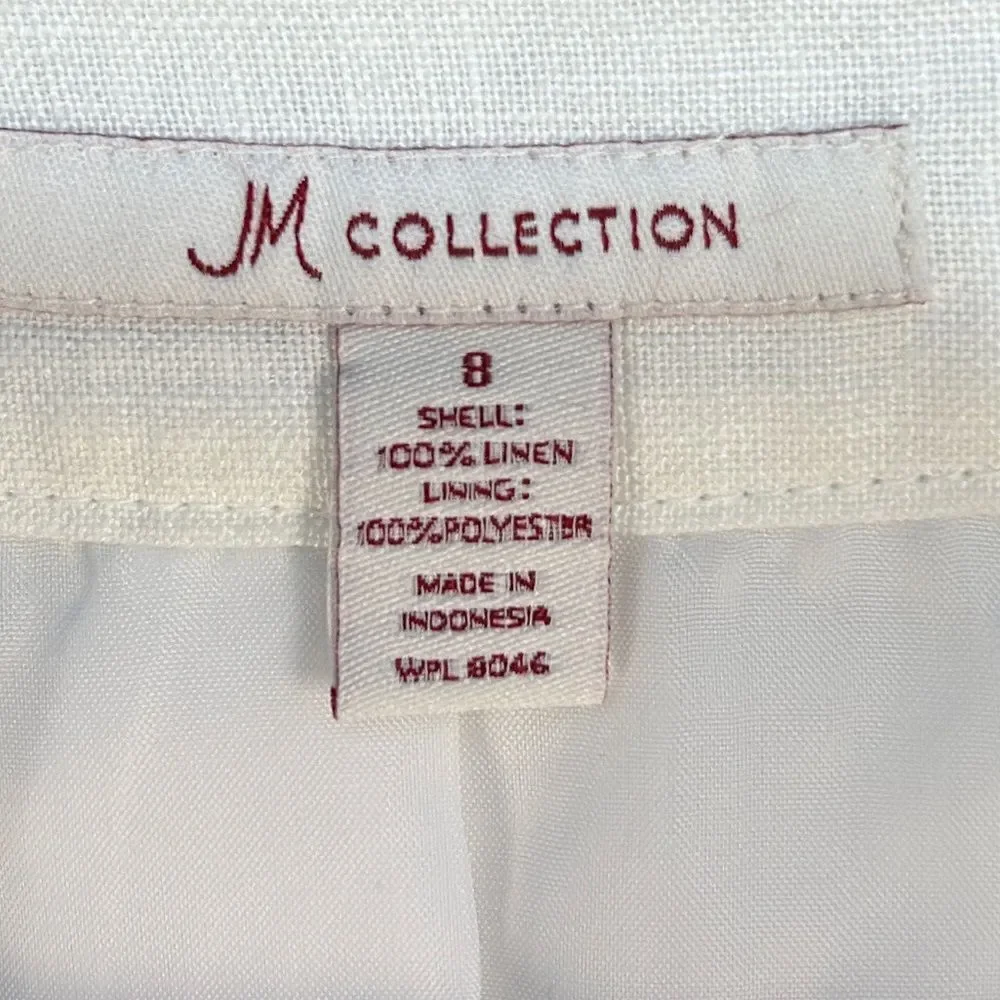 5‎ for $25🔥JM Collection White Linen Button Front Shacket Shirt Jacket Size 8